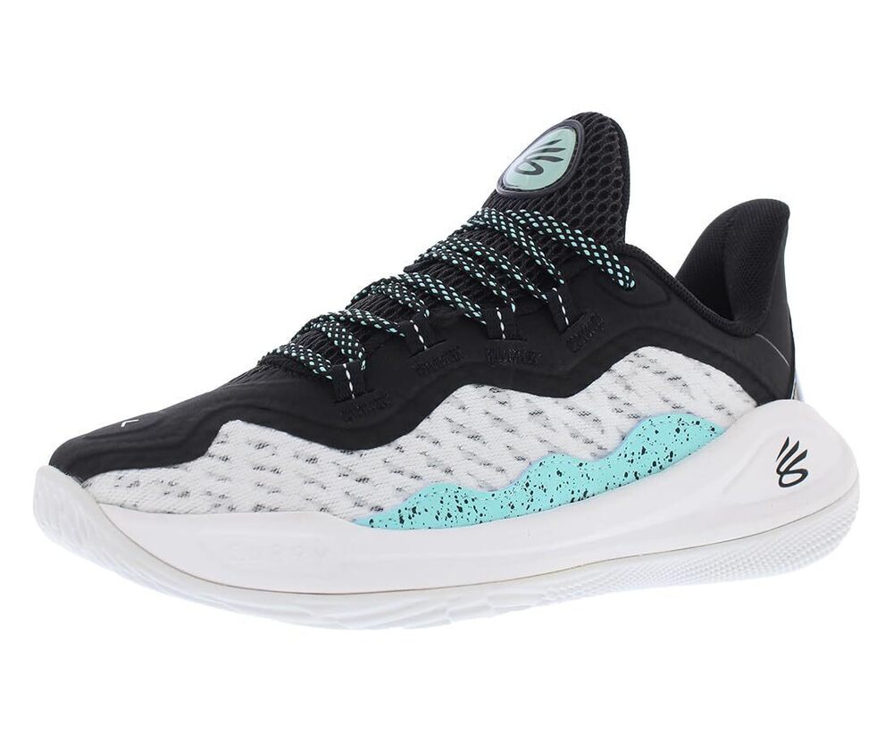 Under Armour Kid's Curry Flow 11 (GS) Basketball Shoes White/Black/Mint 6.5